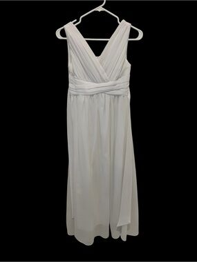 Elegant Cream Cross-Front Formal Dress for Girls